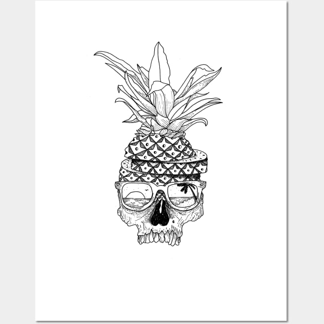 pineapple skull Wall Art by kiryadi